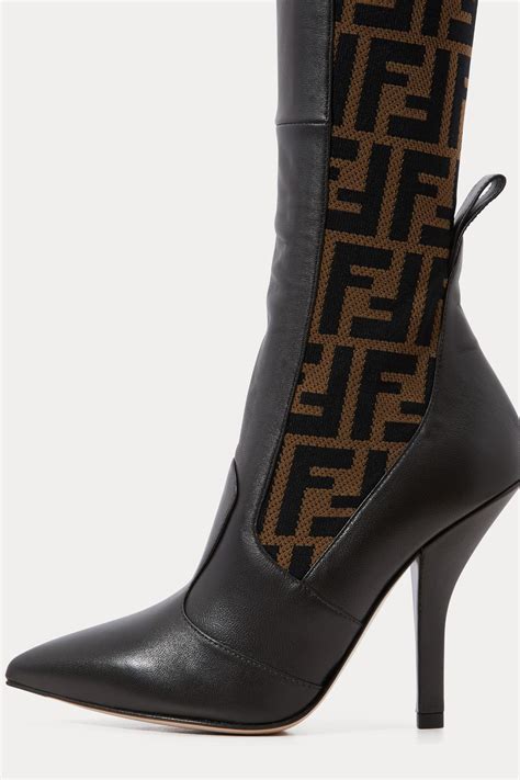 fendi black.boots|Fendi high heel boots.